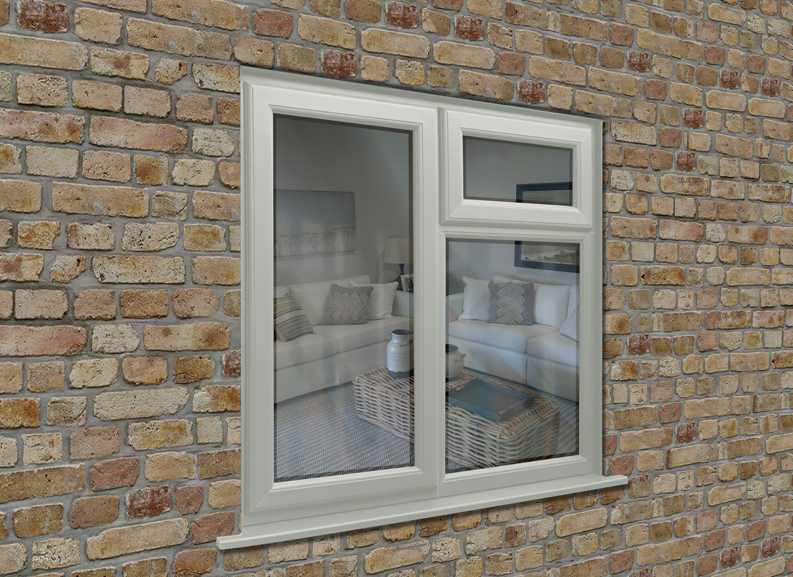 White uPVC top-opening window for background ventilation