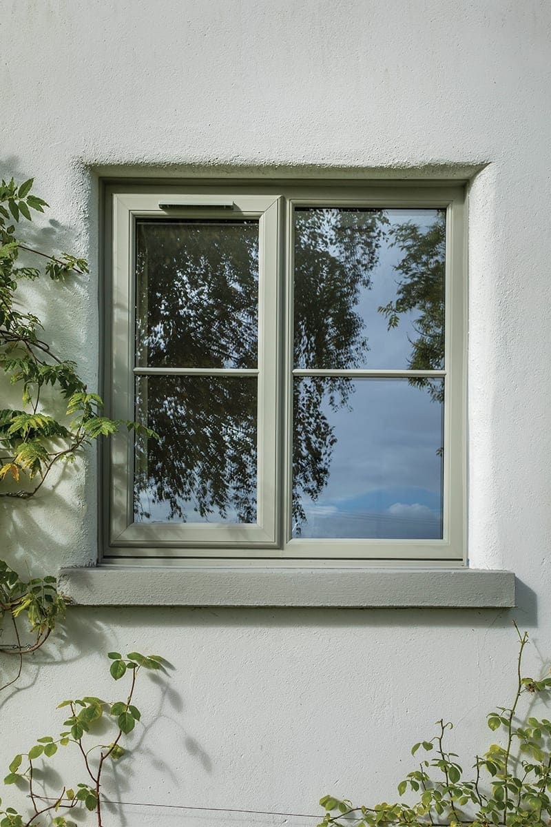 White uPVC window with Georgian astragal bars