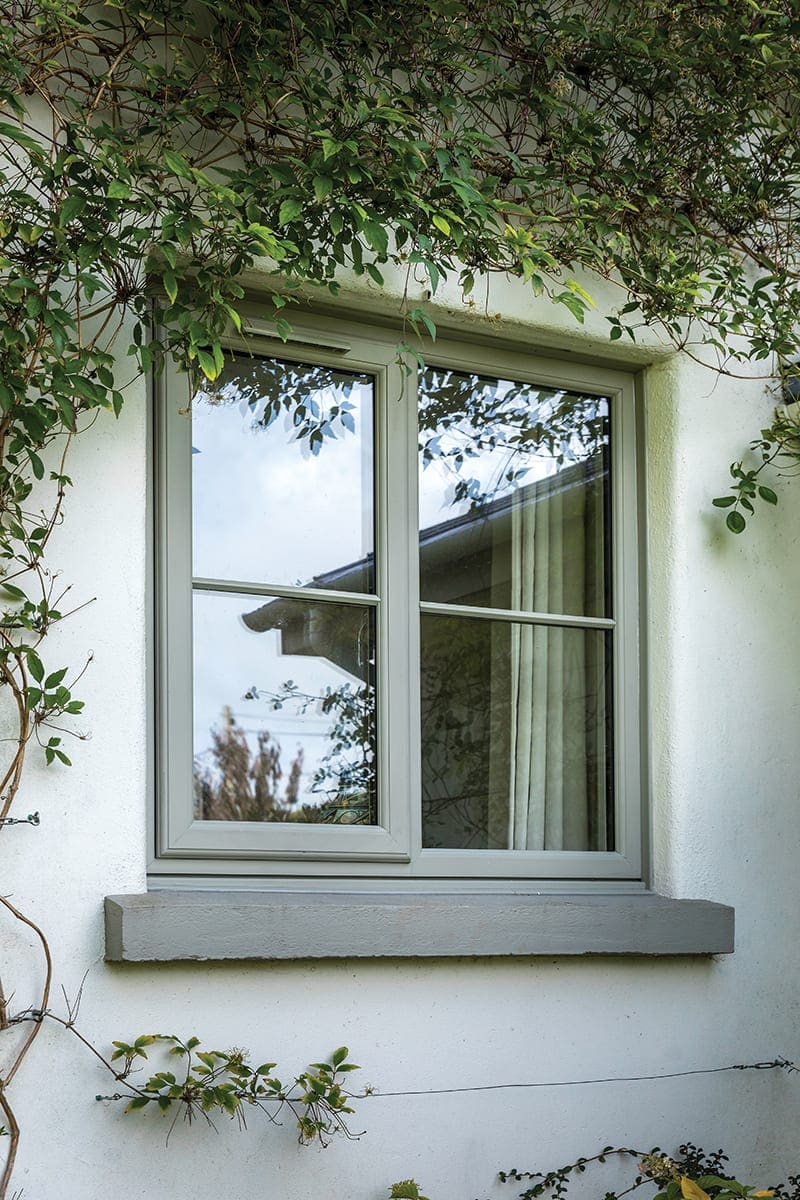 White uPVC window with Georgian astragal bars
