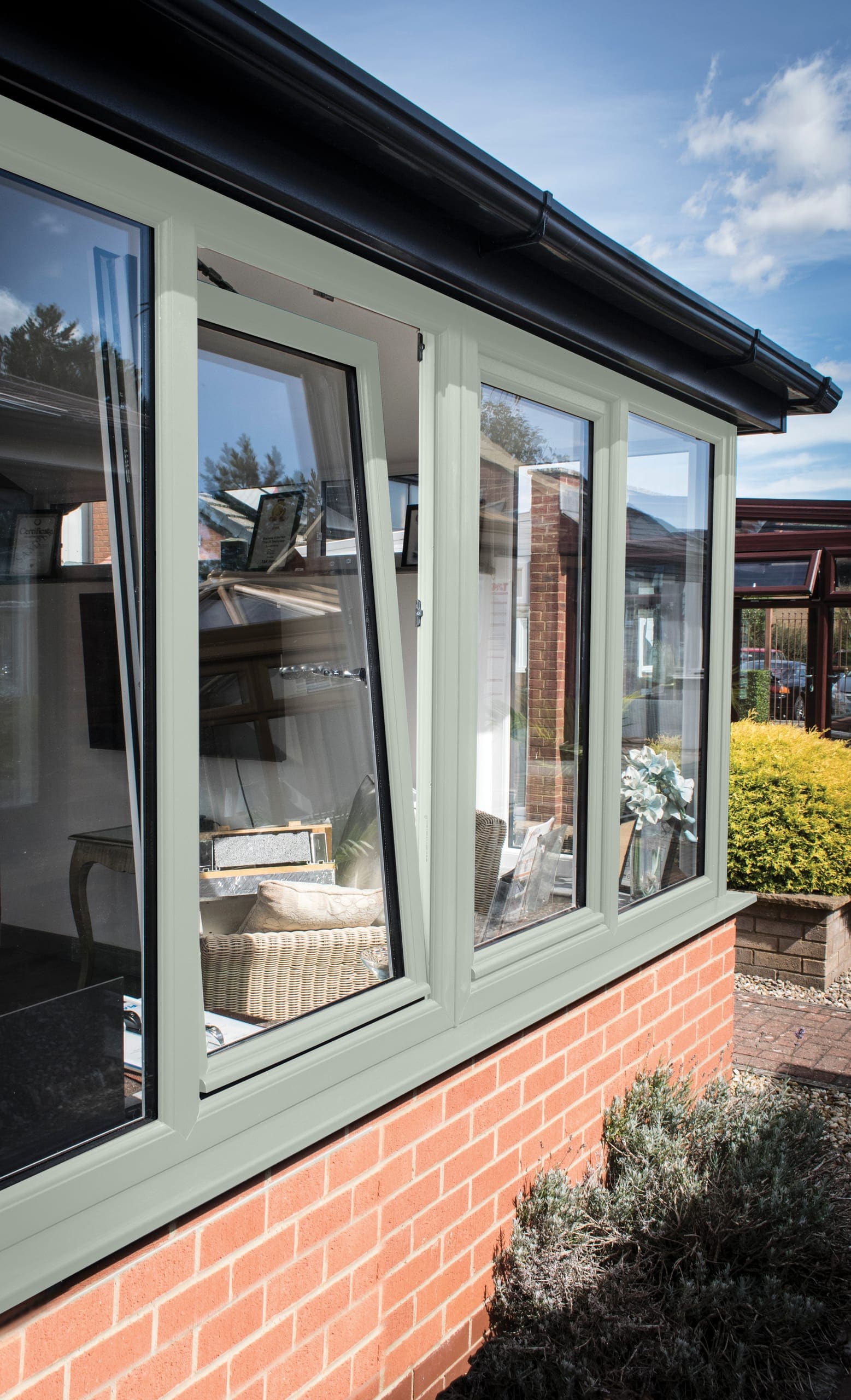 Window tilted open onto the garden
